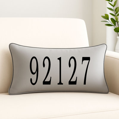 Coussin personnalisé avec code postal personnalisé