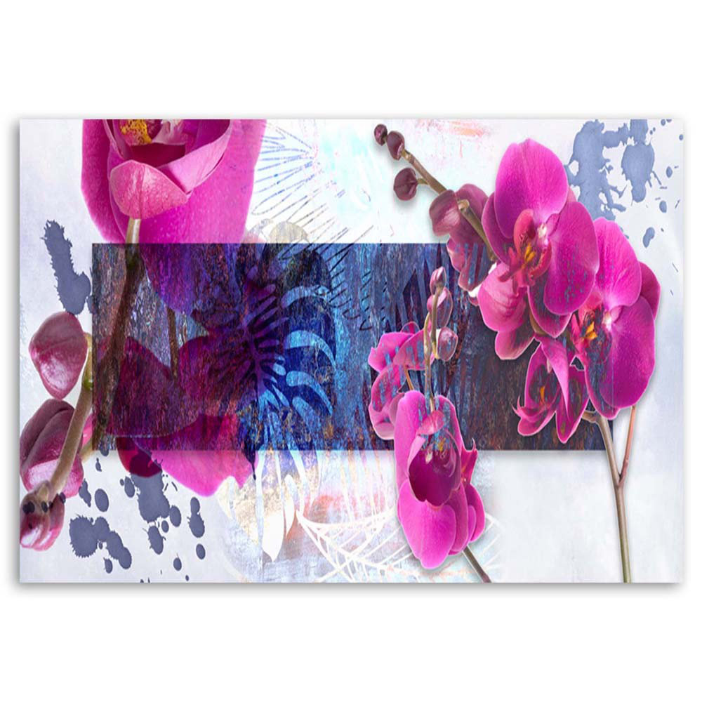 Leinwandbild Geometrische Abstraktion mit Orchidee