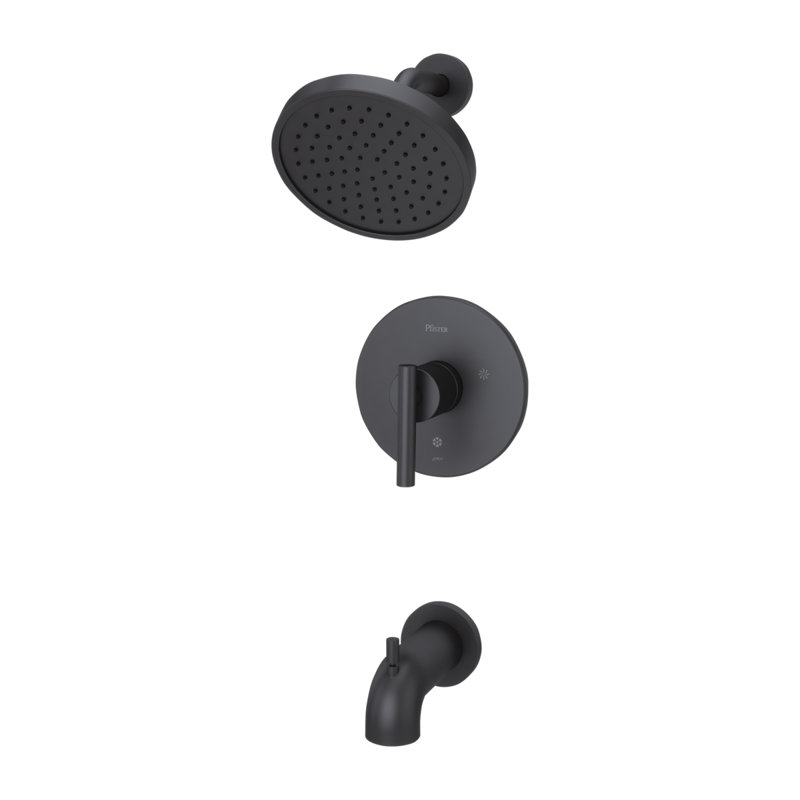Contempra Wall Mounted Tub and Shower Faucet, Matte Black
