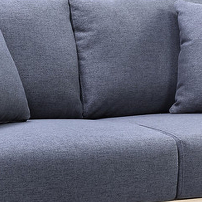 Causeuse à accoudoirs carrés 56,5 po Jeya, Mélange de lin gris