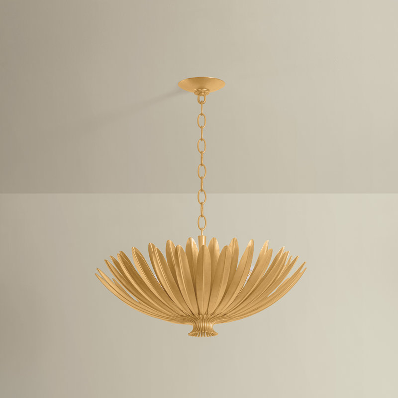 Greendale Floor Lamp, 12.25" H x 24" W x 24" D, Gold, 4 Lights