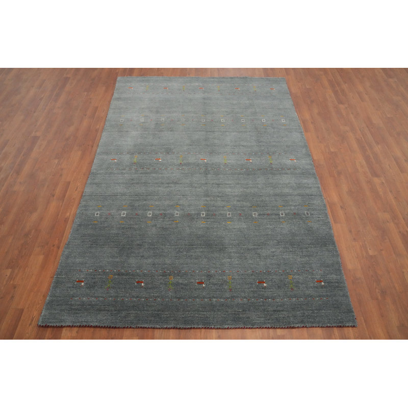 Tapis tribal fabriqué à la main de style Gabbeh 6 x 9