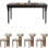 Retro Black Rectangular Solid    Wood Dining Set