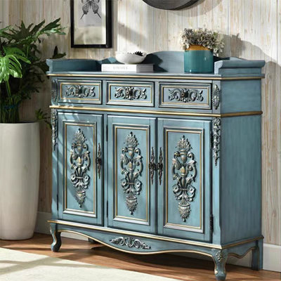 American Vintage Shoe Cabinet Side Cabinet Storage 18 Pair Shoe Storage Cabinet