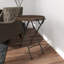 Table d'appoint latérale en métal avec plateau en bois brun