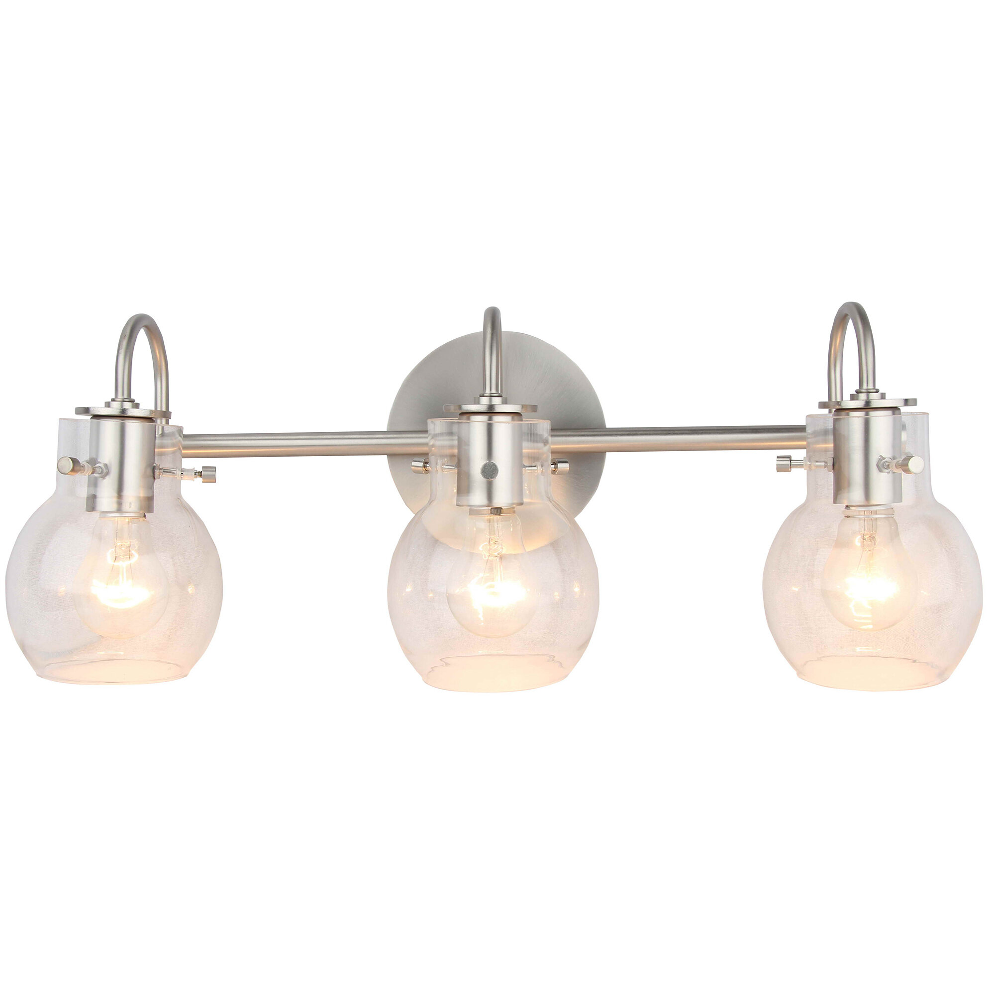 Beachcrest Home Trent 3-Light Dimmable Brushed Nickel Vanity Light ...