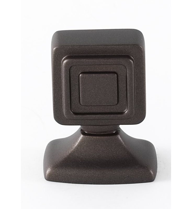 Poignée carrée 1 3/8 po, H 1,25 po x l 0,8125 po x P 1,625 po, Bronze chocolat