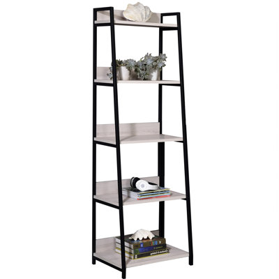Natural And Black 5 Bookcase, Add A Chic Appeal To Your Room Display Shelf, Highlight Favourite Items