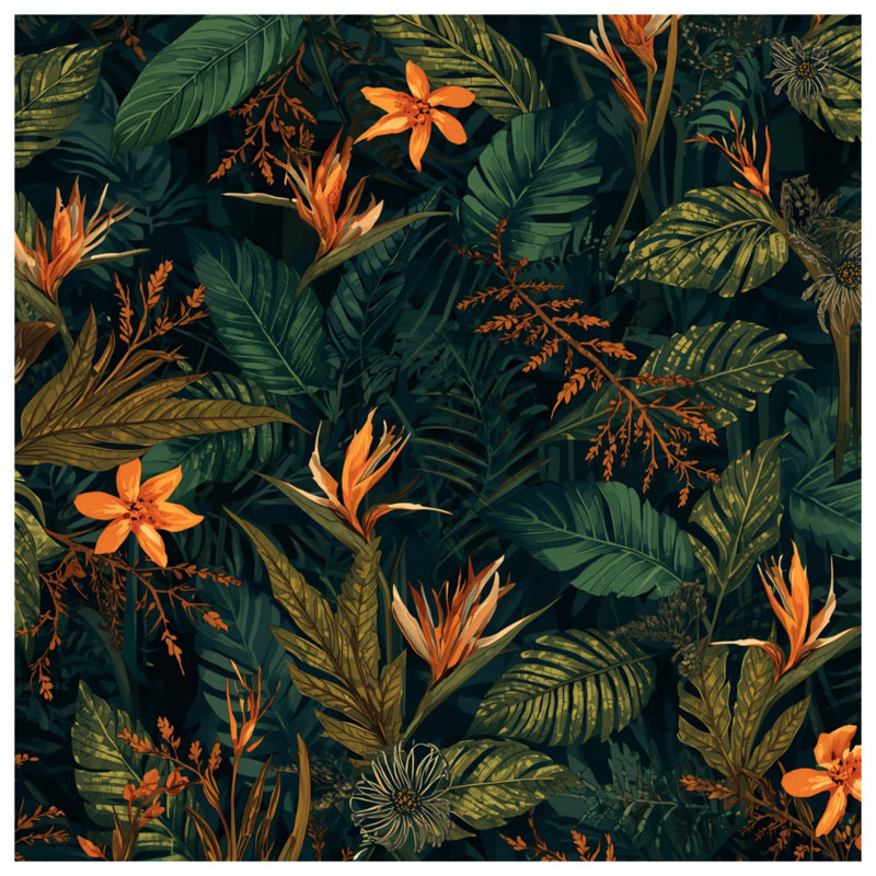 Coussins décoratifs à motif de feuillage tropical, 20 x 20 pouces