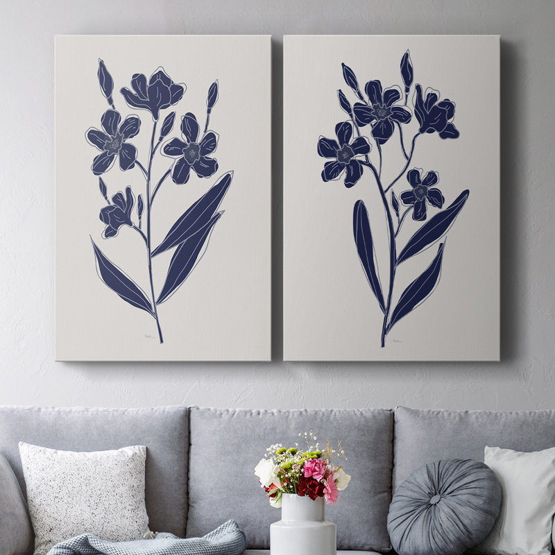Toile tendue avec châssis Indigo Botanical Study I-Premium