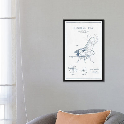 " W.D. Kuntz Fishing Fly Patent Sketch (Ink) " by Aged Pixel