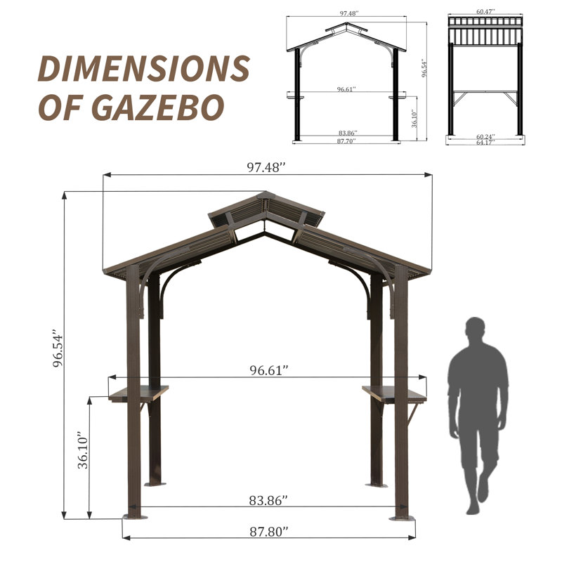 Patio Grill Gazebo, Brown
