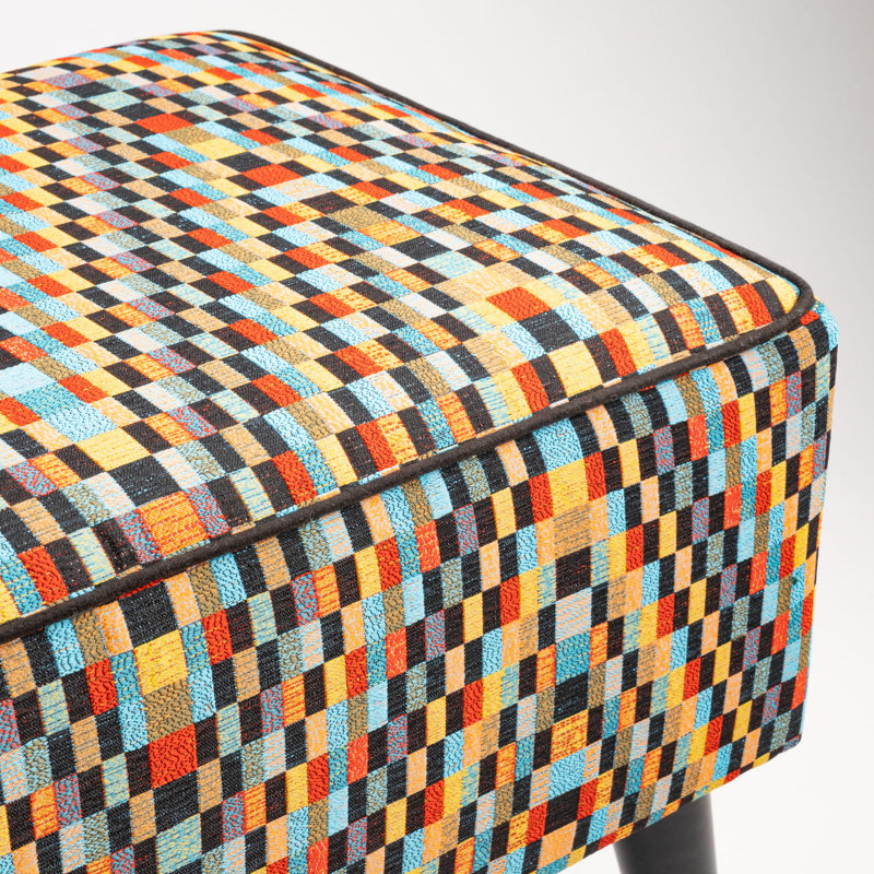 Saxonburg Upholstered Bench, 47 H x 100 W x 30 D cm, Red / Yellow / Blue