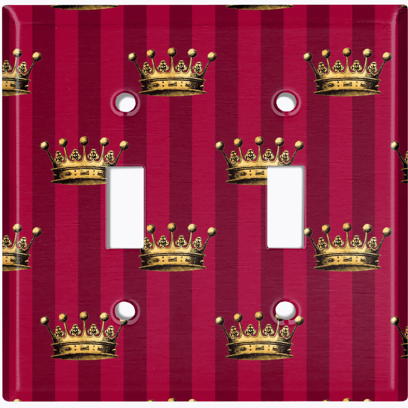 Plaque murale d'interrupteur à bascule Damask King Crown