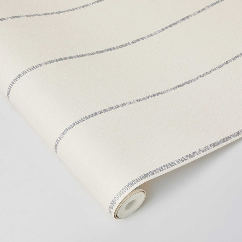 Bursa Stripe Textured Peel and Stick Wallpaper By Pure Salt, White