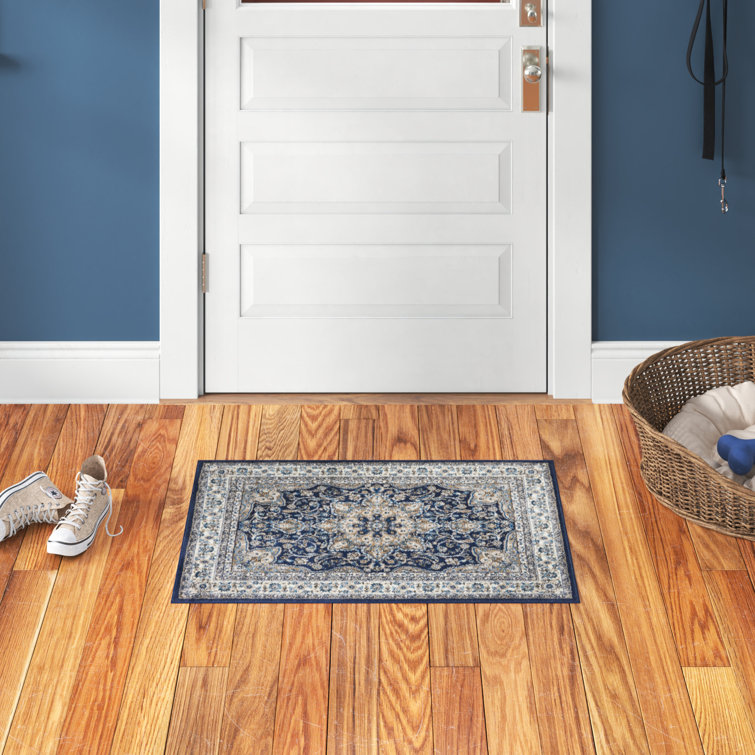 Mountview Oriental Area Rug in Navy/Ivory/Beige