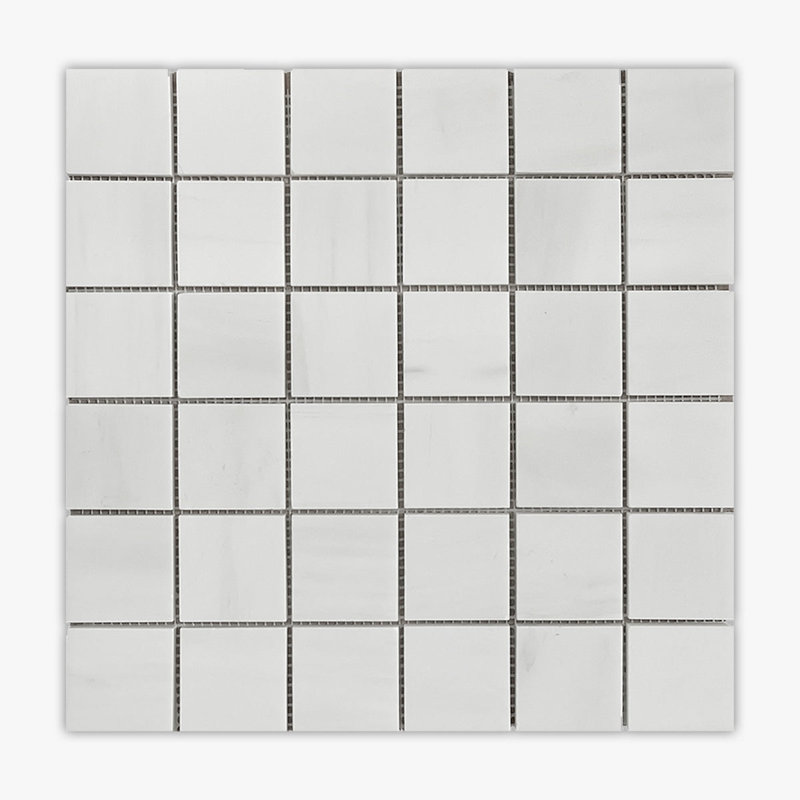 Carreau de mosaïque en marbre 12 po x 12 po Bianco Dolomiti