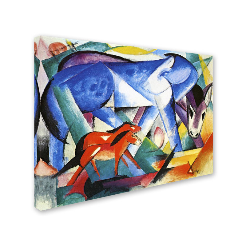 Franz Marc Abstract Blue and Red Horses Canvas Art