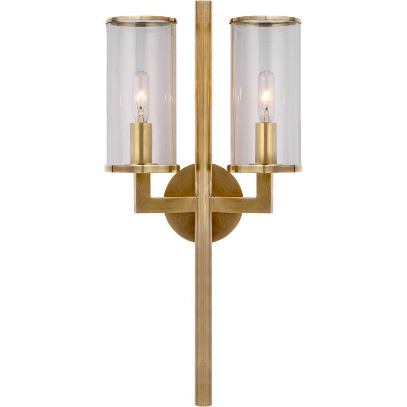 Kelly Wearstler Liaison Double Sconce, Antique-Burnished Brass