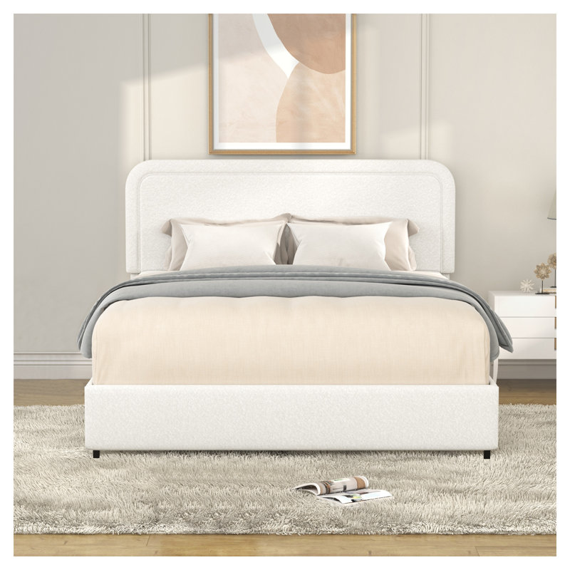 Grand lit plateforme tapissier Liv