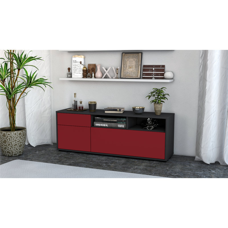Wycoff TV Stand for TVs up to 60", Red / Matte Anthracite