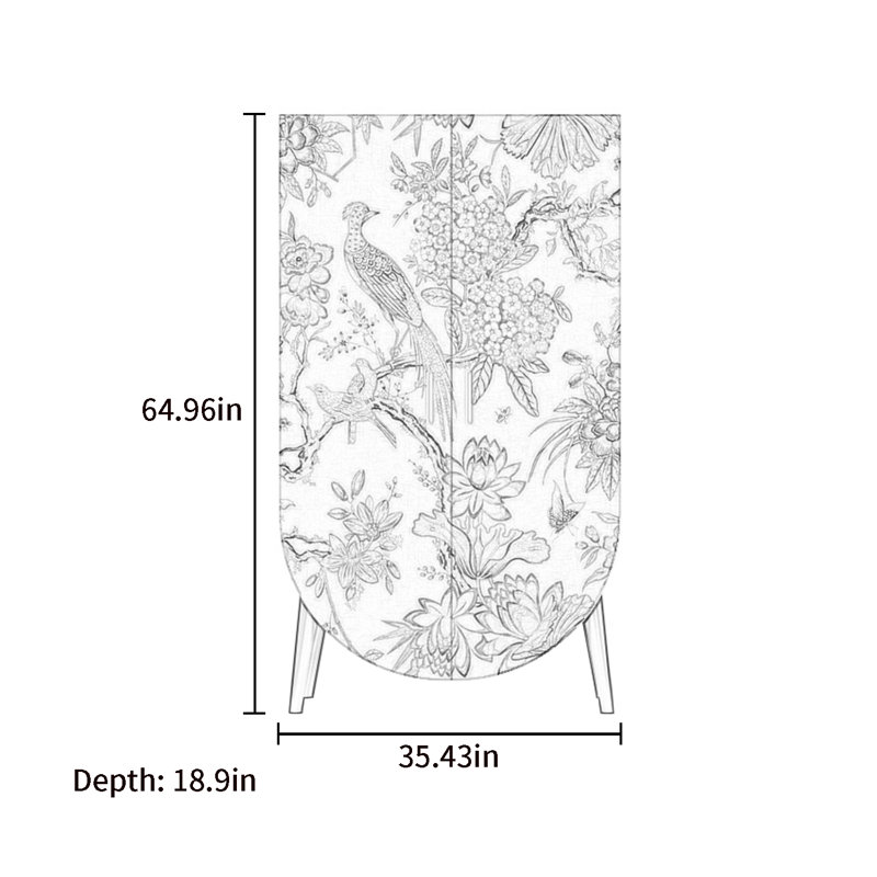 Double-Door Wardrobe with Shelves and Drawer, White/Grey