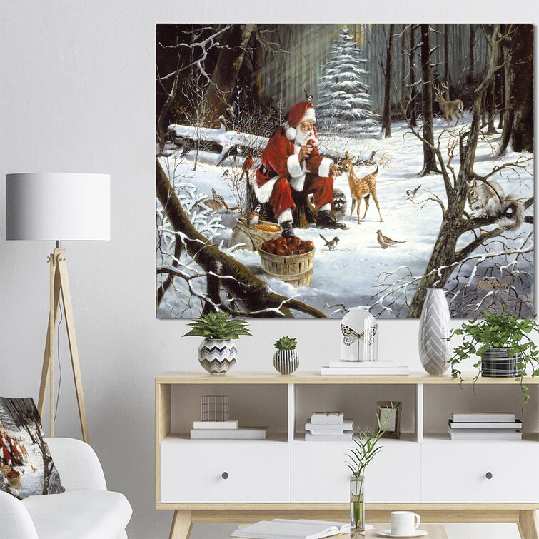 Holiday - Christmas Reindeer by Susan Pepe - Wrapped Canvas Painting Print The Holiday Aisle Size: 40 H x 30 W x 1.5 D