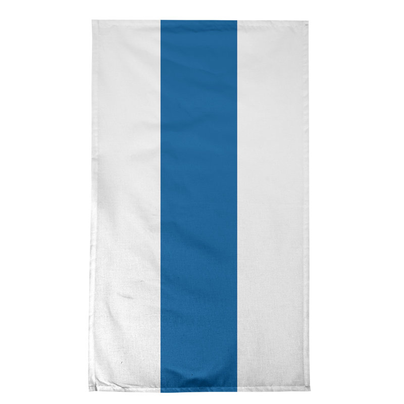 Torchon Football, Sergé de coton, Blanc / baseball bleu