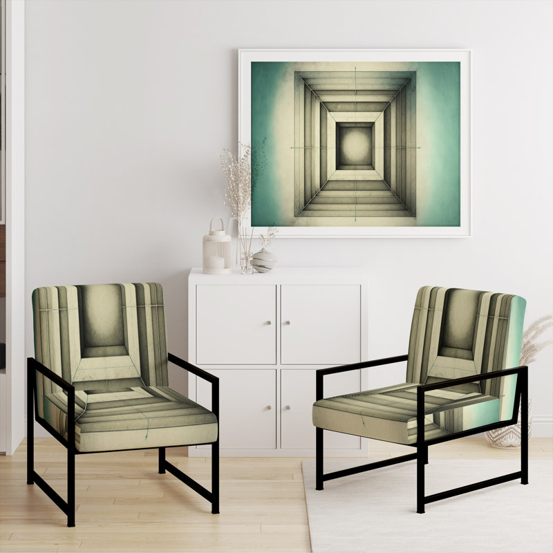 Dabo - Fauteuil rembourré à motif géométrique abstrait, Noir, noir, noir, noir