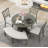 TREXM 5-piece Rustic Charm Round Dining Set with 3 Upholstered Chairs and Curved Bench-667534059-667534056