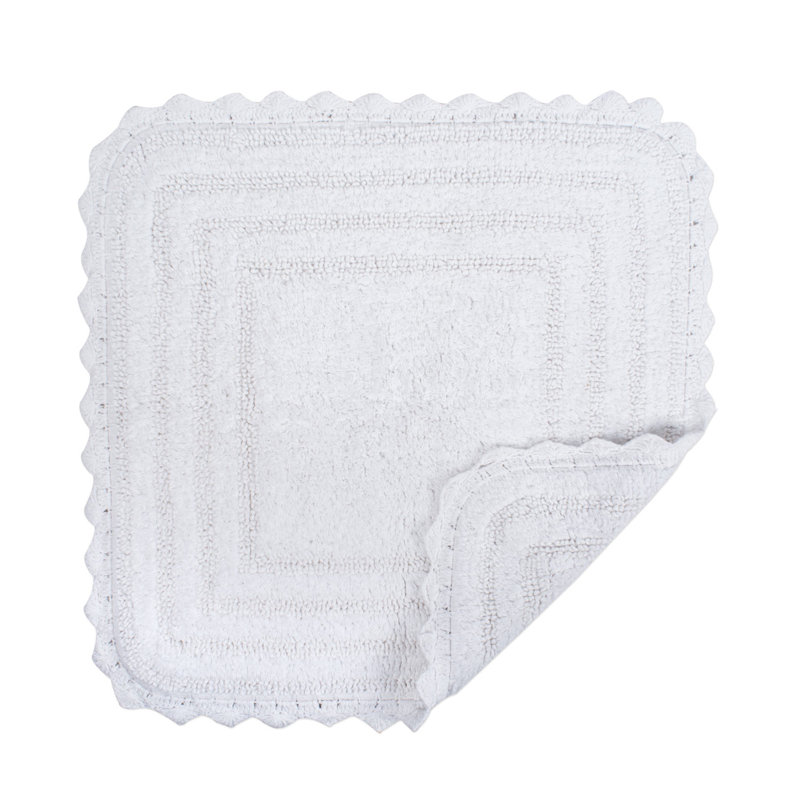 Lisk Cotton Bath Rug, White