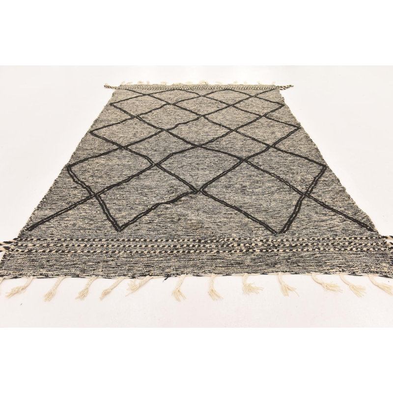 Tapis noir et blanc Mosser