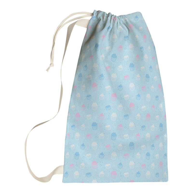Leffel Fabric Laundry Bag with Handles, Small ( 64" H x 20" W x 1.5" D), Blue/Pink