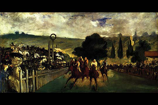 «Race at Longchamp By Édoise Manet» par Eduard Manet, reproduction d'art, 24 po x 36 po