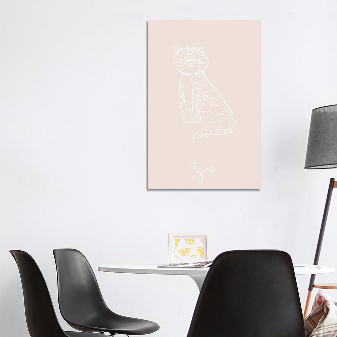 Nursery Tiger Line Art von Typologie Paper Co - No Frame Gallery-Wrapped Canvas Giclée on Canvas