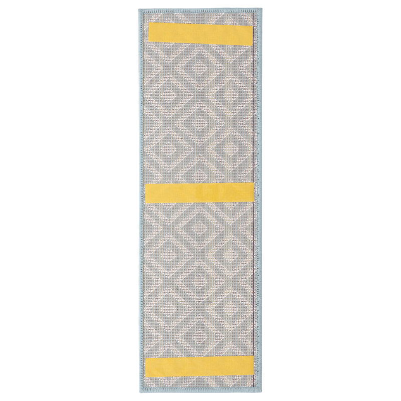 Tapis d'escalier Sargent, Bleu sarcelle / ivoire