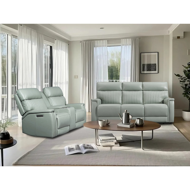 Ensemble de canapé en cuir véritable et zéro gravité avec appui-tête électrique et lombaire électrique