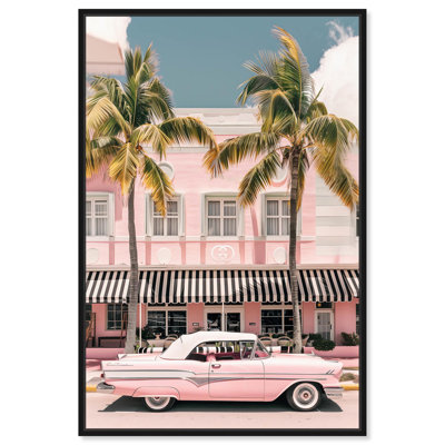 Art Remedy Retro Travel Photos Canvas   Vintage Pastel Pink Cruise