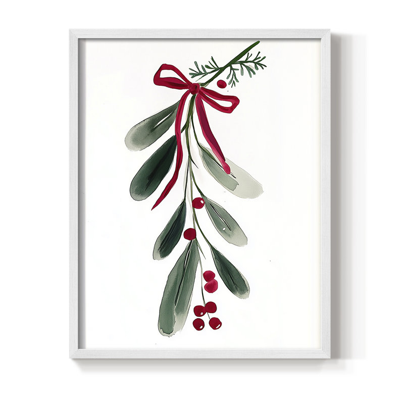 «Christmas Holiday», reproduction d'art encadrée Cxxv - bois massif, H 11 po x l 9 po, Blanc