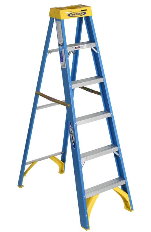 6 - Step Fiberglass Folding Step Ladder, 6'