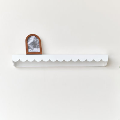 White Scalloped Wall Storage Shelf