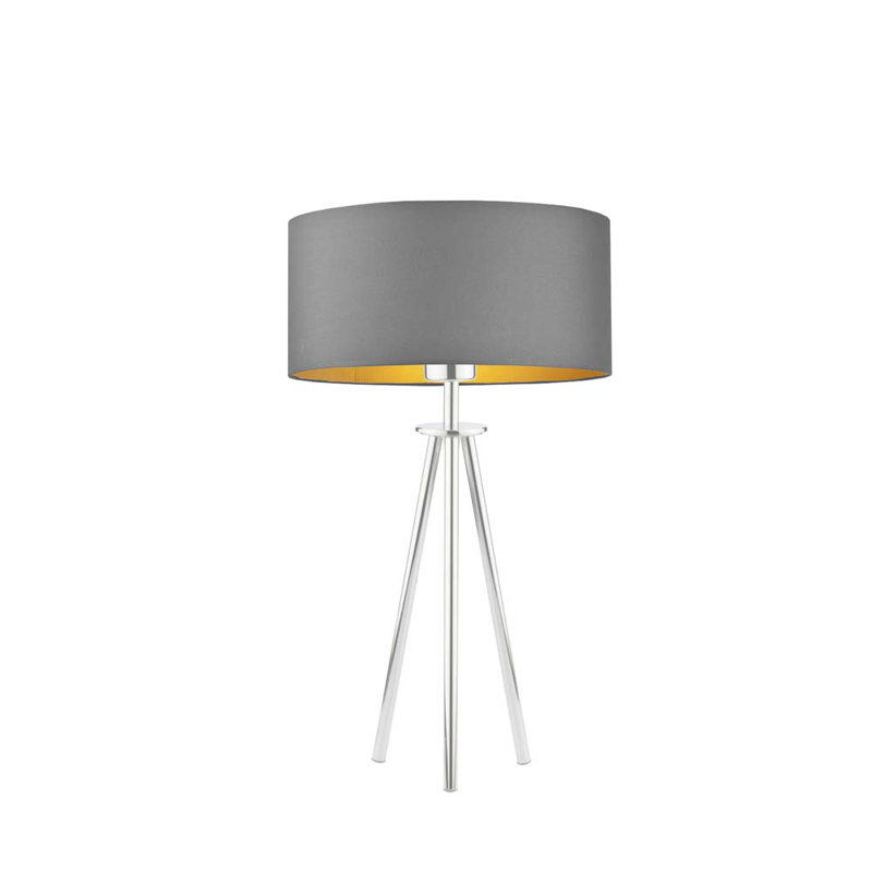 Senger Metal Tripod Lamp, Grey, Chrome