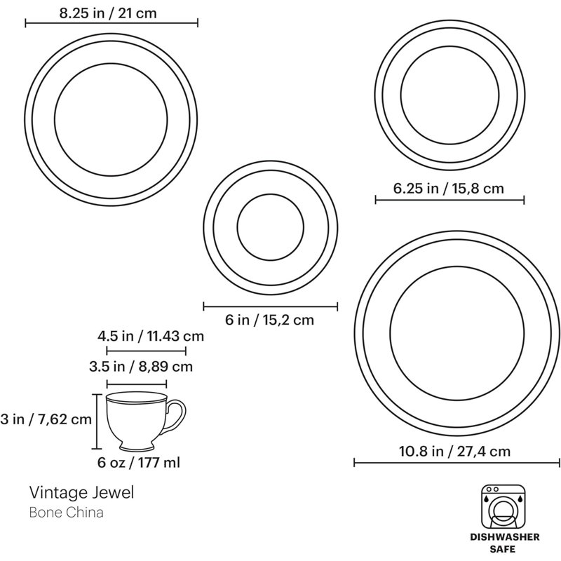 Lenox Vintage Jewel 5 Piece Place Setting, Service for 1