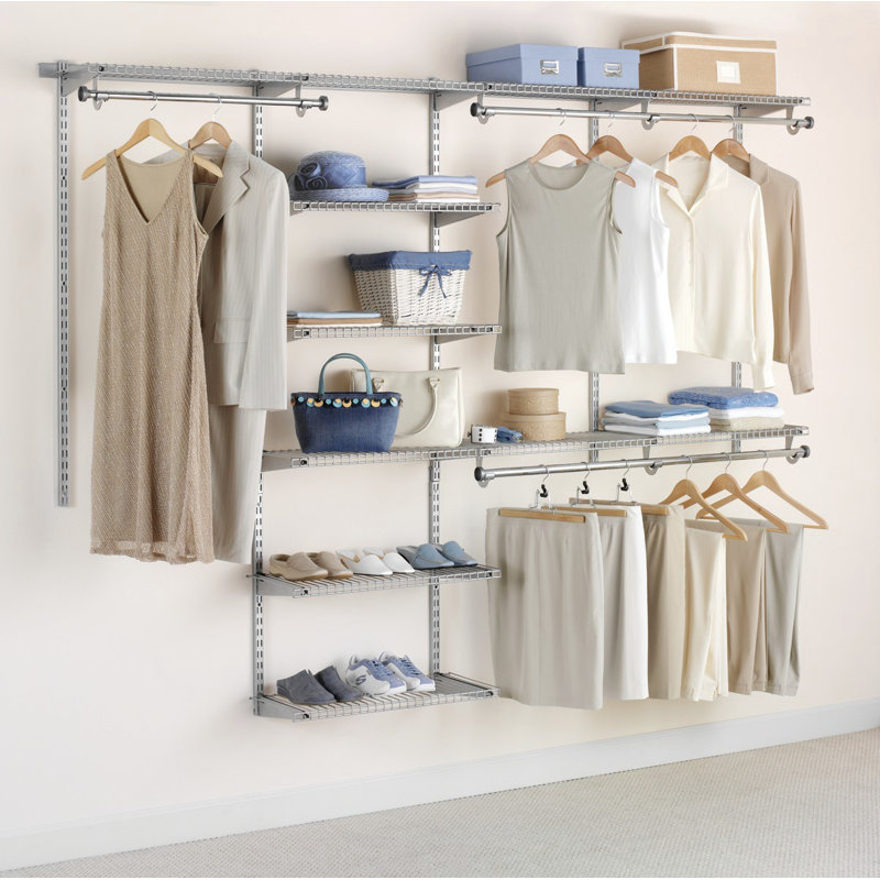 96" W Closet System Starter Kit, Titanium