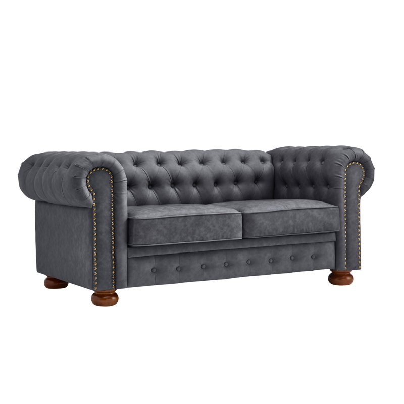 Canapé Chesterfield Modern en similicuir Chesterfield, Gris
