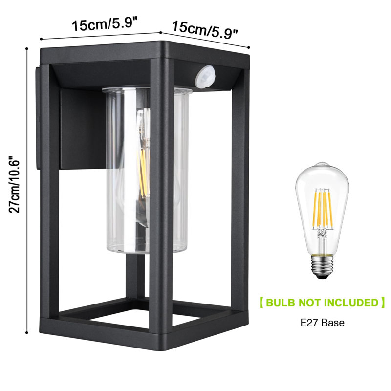 Matte Black 27cm H Outdoor Sconce