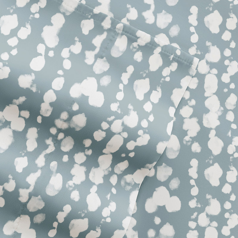 Full Blue and White Striped Microfiber Sheet Set