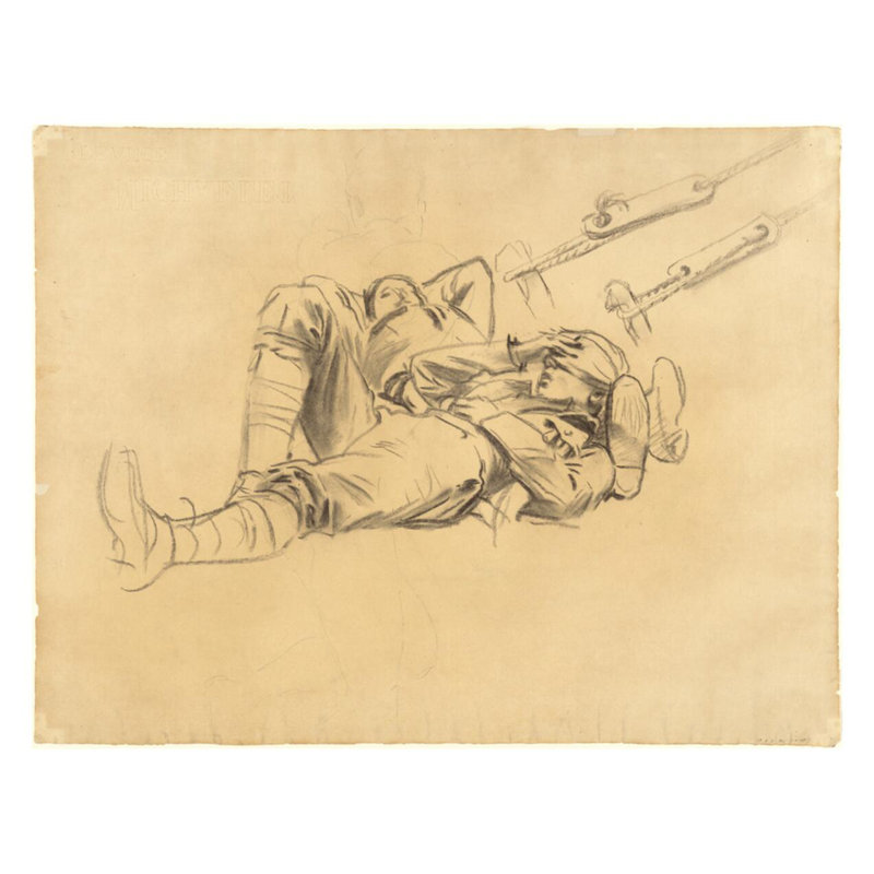 Studies for Gassed" [recto]" by John Singer Sargent - Giclee Print, 22" H x 28" W