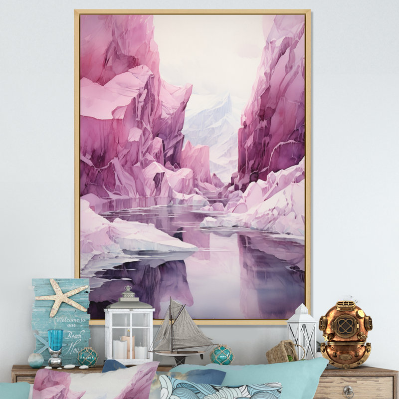 Iceberg polaire II d'Idajete - impression, H 32 po x l 24 po x P 1 po, Cadre naturel flottant