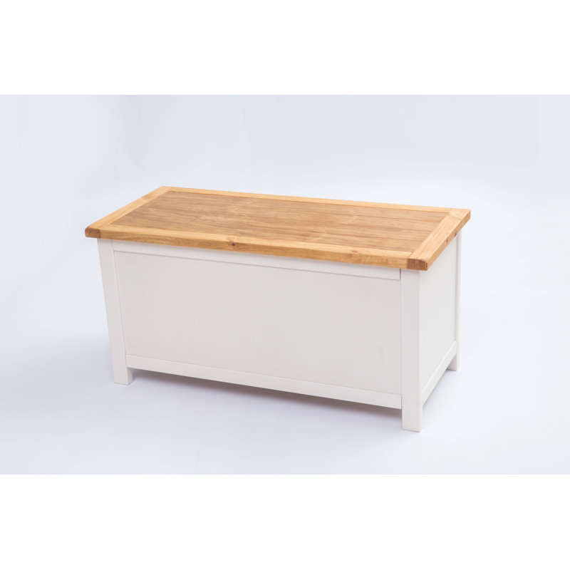 Wood Flip Top Storage Bench, White